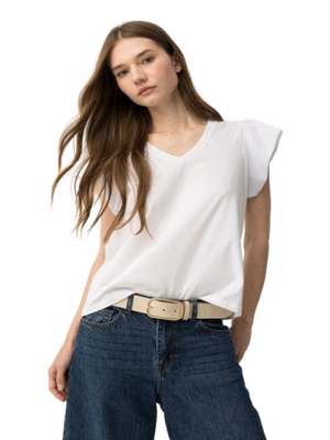Tiffosi T-shirt Donna Mod. 10064841 KIRA_V_22 001 Bianco