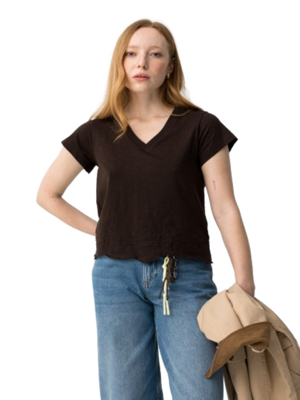 Tiffosi T-shirt Donna Mod. 10065008 HADLEY 290 Cioccolato