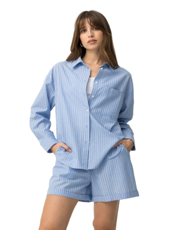 Tiffosi Camicia Donna Mod. 10065155 LECAS_C 736 Blu baby