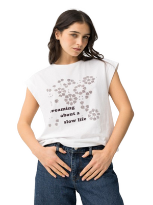 Tiffosi T-shirt Donna Mod. 10065809 NUMEL 001 Bianco