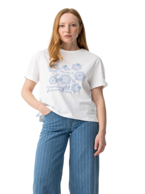 Tiffosi T-shirt Donna Mod. 10065816 PEYTON 001 Bianco