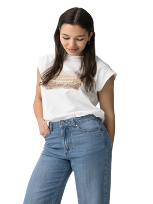 Tiffosi T-shirt Donna Mod. 10065843 JELLICENT 001 Bianco