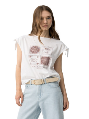 Tiffosi T-shirt Donna Mod. 10065852 MELOETTA 110 Bianco brillante