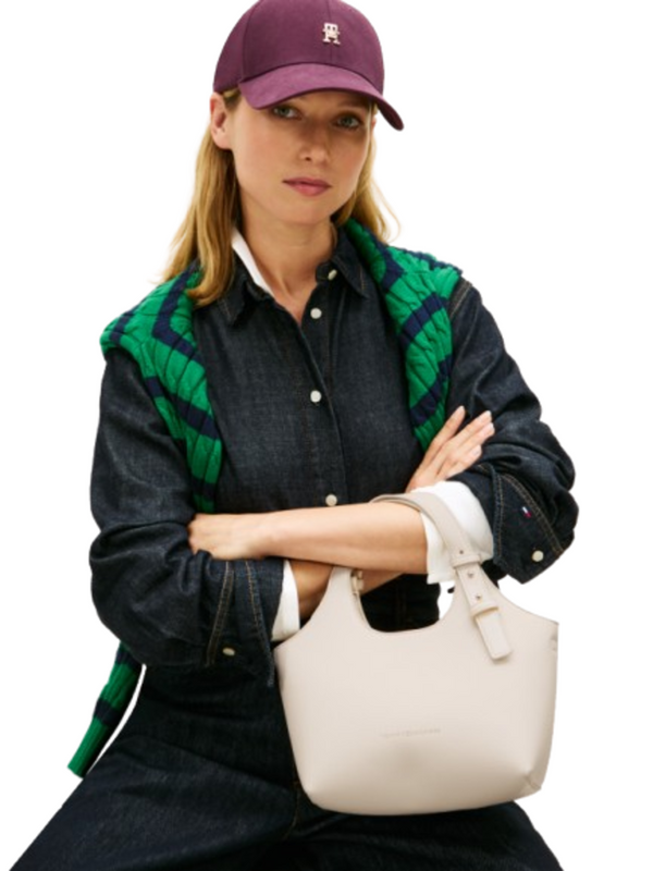 Tommy Hilfiger Borsa Donna Mod. AW0AW18281 AEO Panna