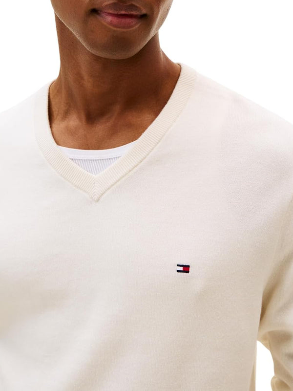 Tommy Hilfiger Maglione v Uomo Mod. MW0MW14745 ZOO Panna