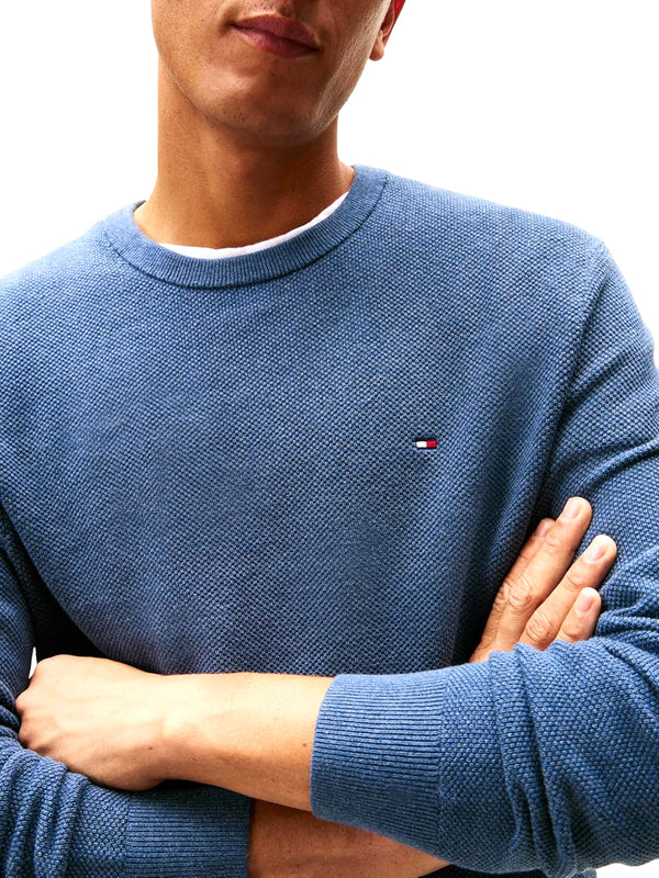 Tommy Hilfiger Maglione Girocollo Uomo Mod. MW0MW36347 DBZ Denim