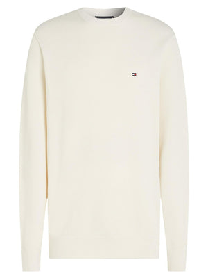 Tommy Hilfiger Maglione Girocollo Uomo Mod. MW0MW36347 ZOO Latte