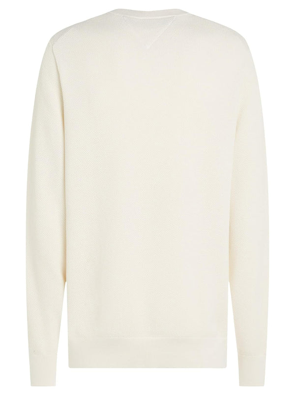 Tommy Hilfiger Maglione Girocollo Uomo Mod. MW0MW36347 ZOO Latte
