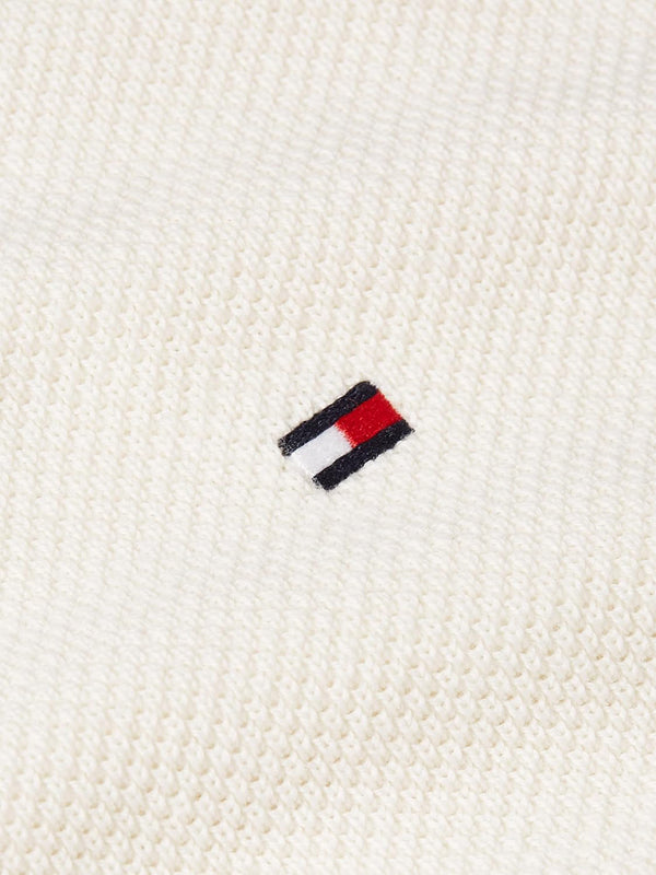 Tommy Hilfiger Maglione Girocollo Uomo Mod. MW0MW36347 ZOO Latte