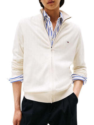 Tommy Hilfiger Cardigan Uomo Mod. MW0MW36517 ZOO Panna