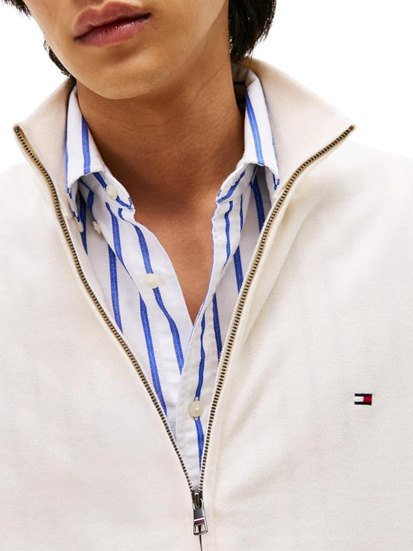 Tommy Hilfiger Cardigan Uomo Mod. MW0MW36517 ZOO Panna
