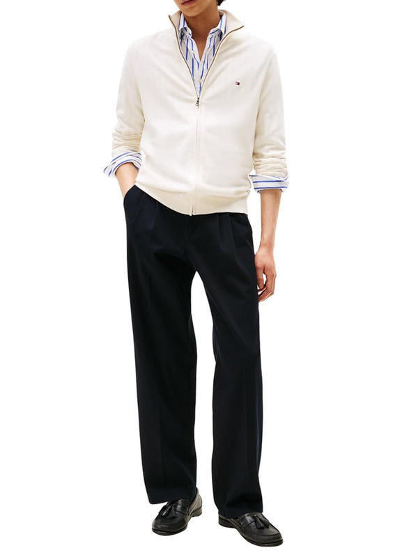 Tommy Hilfiger Cardigan Uomo Mod. MW0MW36517 ZOO Panna