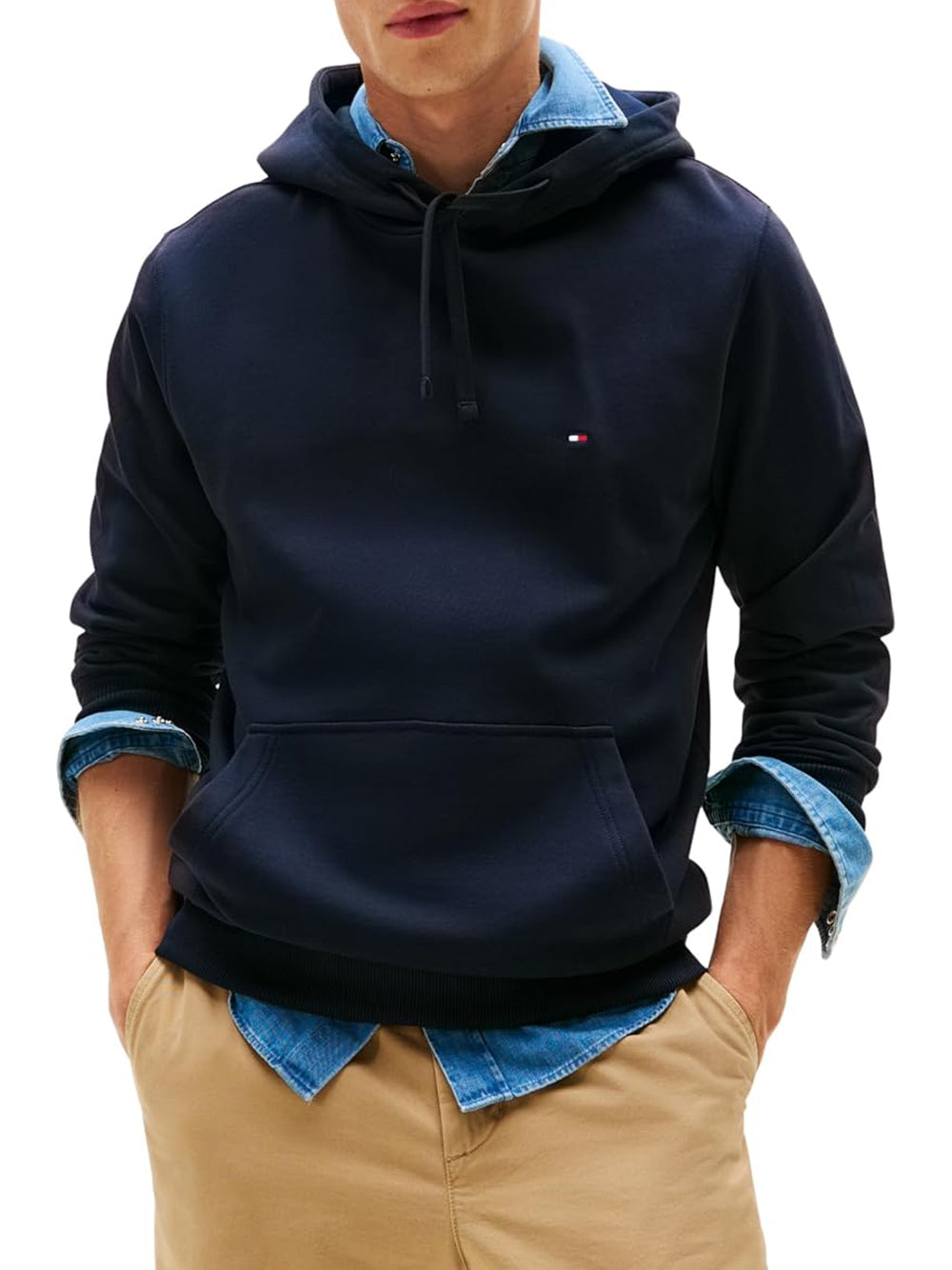 Tommy Hilfiger Felpa cappuccio Uomo Mod. MW0MW37235 DW5 Blu