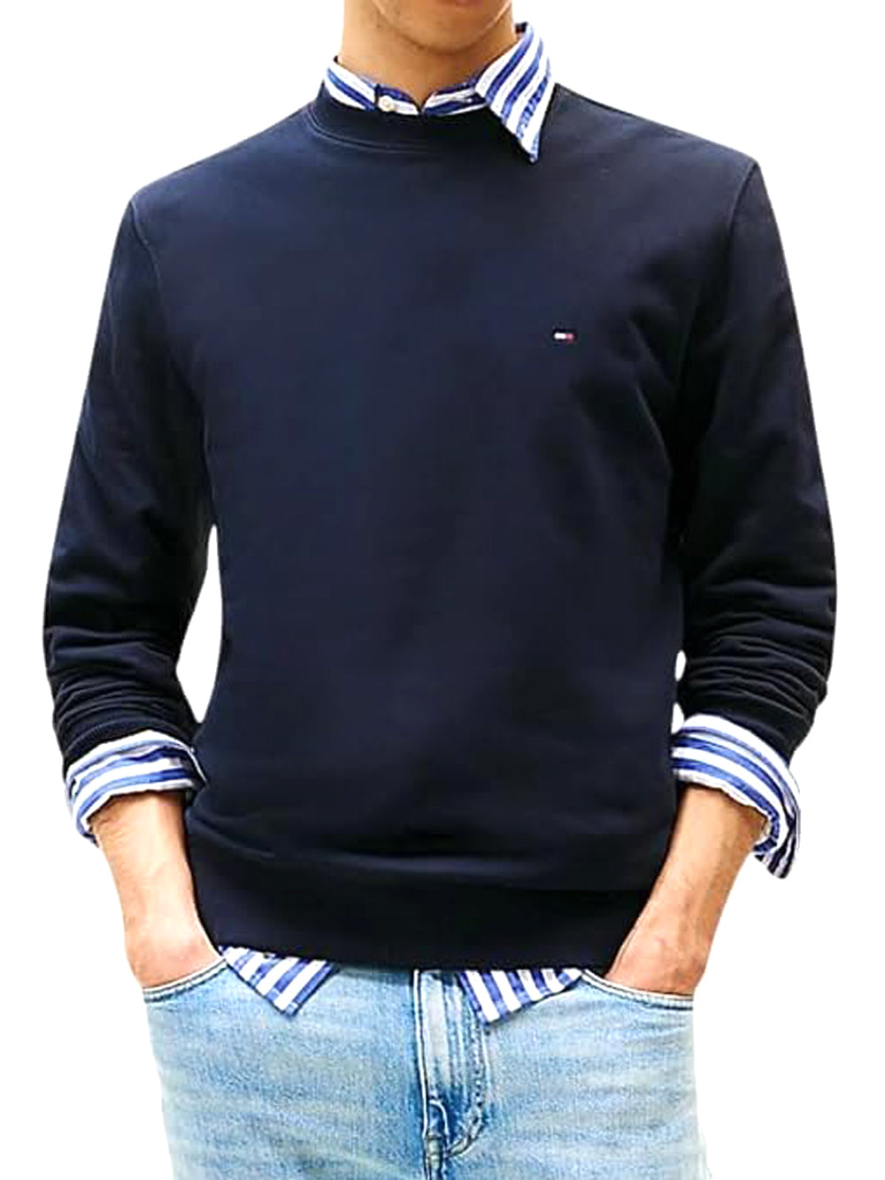Tommy Hilfiger Felpa Girocollo Uomo Mod. MW0MW37237 L01 Verde