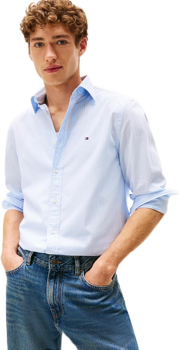 Tommy Hilfiger Camicia Manica Lunga Uomo Mod. MW0MW41399 0A4 Celeste