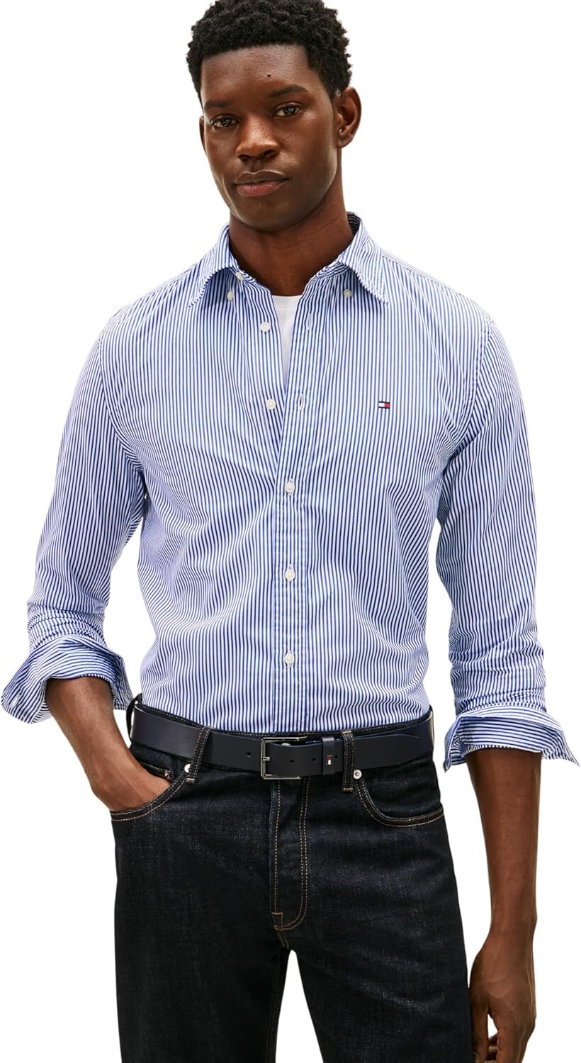 Tommy Hilfiger Camicia Manica Lunga Uomo Mod. MW0MW41403 0A4 Celeste