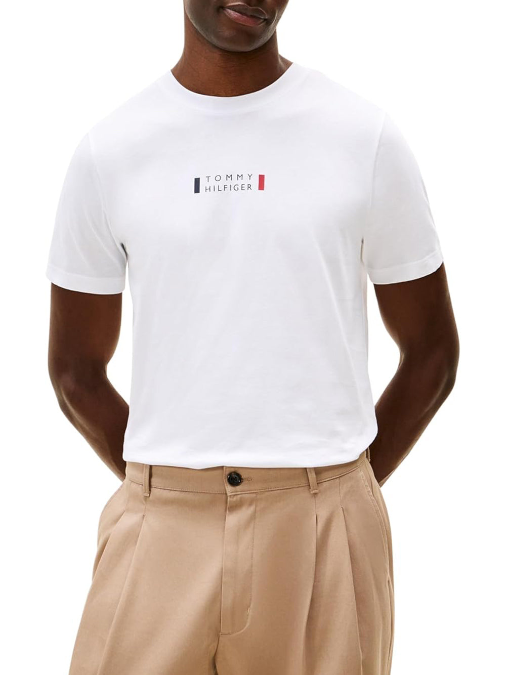 Tommy Hilfiger T-shirt Uomo Mod. MW0MW41453 YBR Bianco