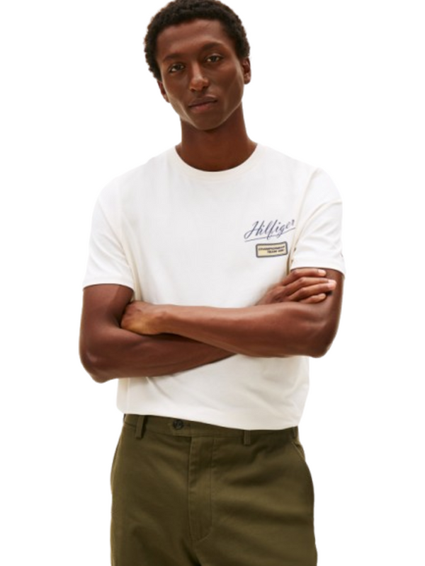 Tommy Hilfiger T-shirt Uomo Mod. MW0MW41471 ZOO Bianco