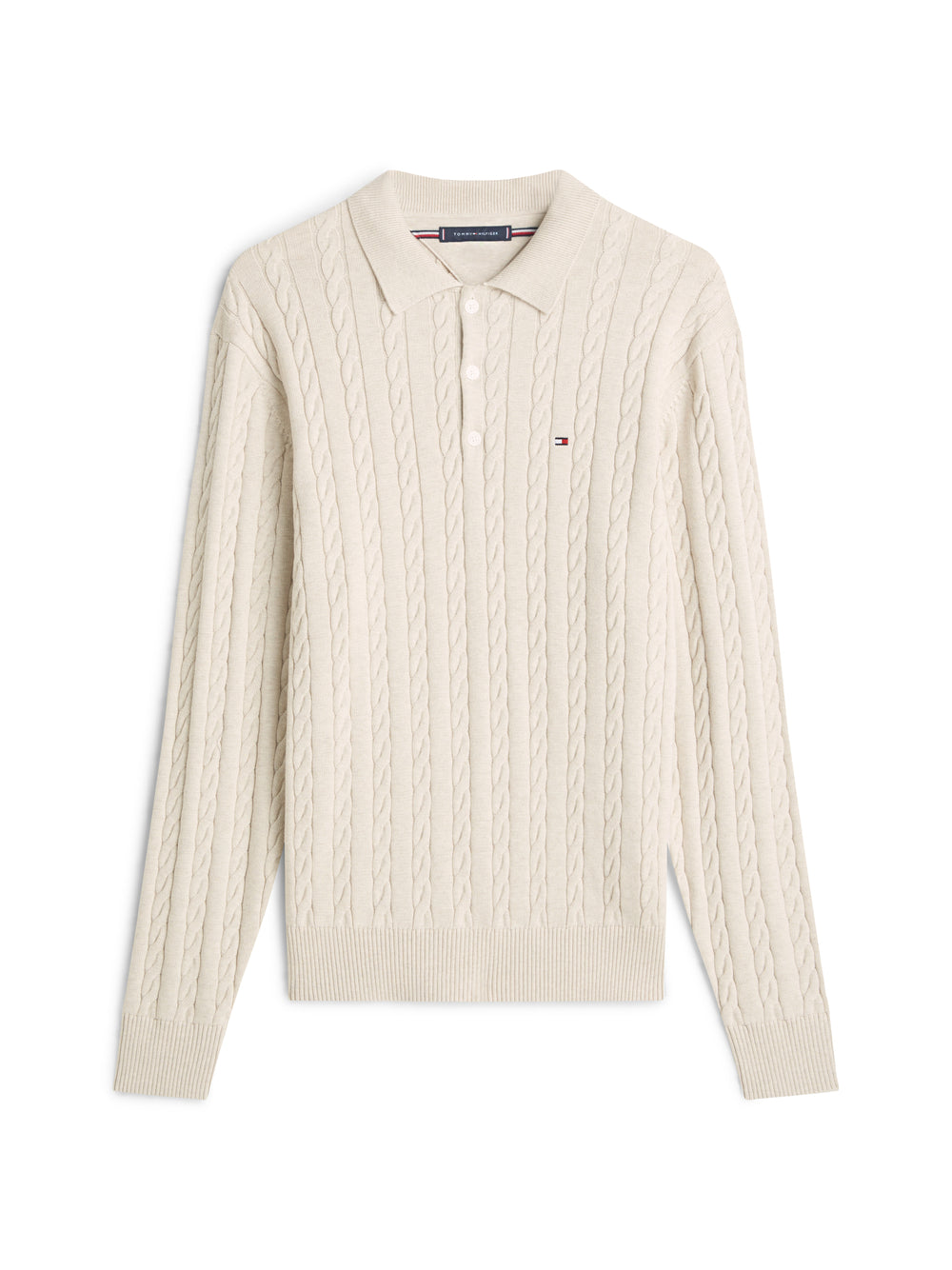 Tommy Hilfiger Polo M/L Uomo Mod. MW0MW41955 HGF Panna