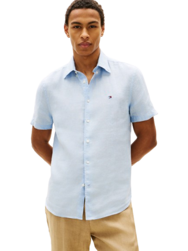 Tommy Hilfiger Camicia m/c Uomo Mod. MWOMW41531 LI C10 Celeste