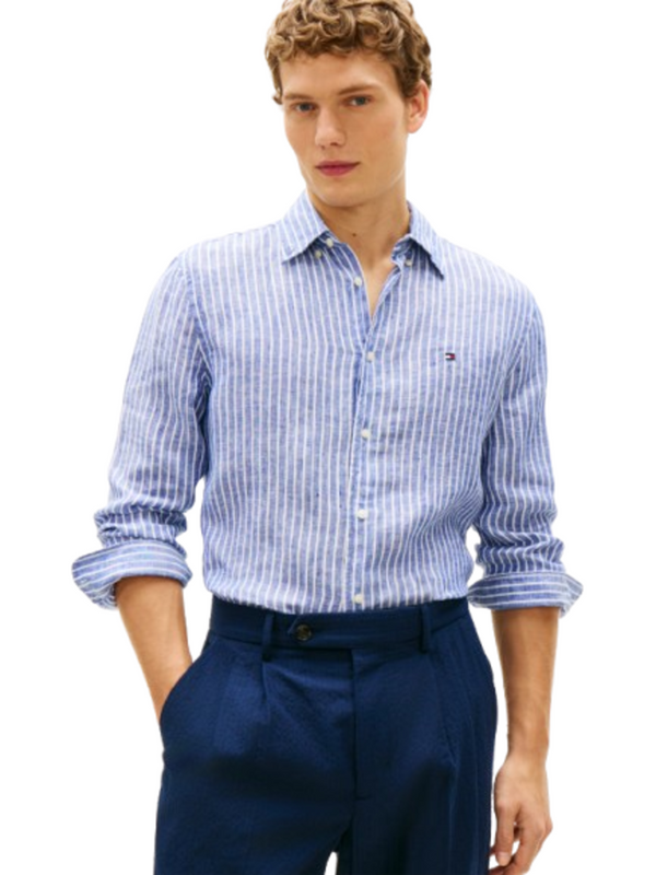 Tommy Hilfiger Camicia m/l Uomo Mod. MWOMW42400 LI-RI 0A4 Celeste
