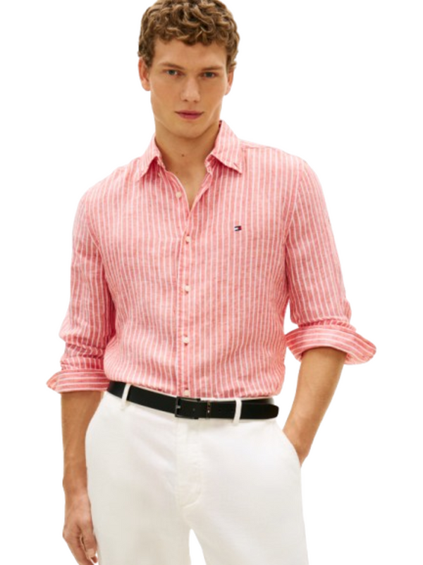 Tommy Hilfiger Camicia m/l Uomo Mod. MWOMW42400 LI-RI 0DM ORANGE