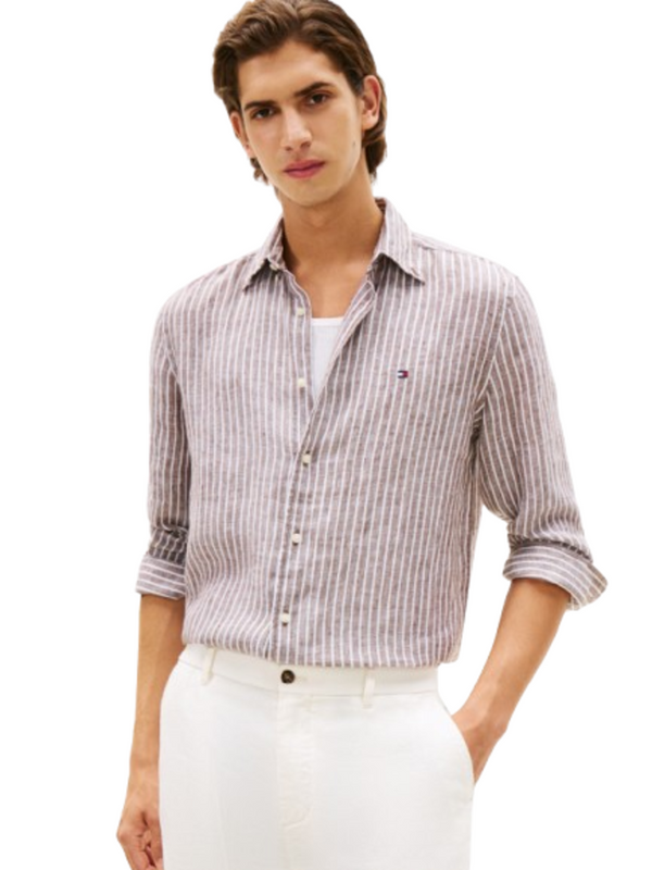 Tommy Hilfiger Camicia m/l Uomo Mod. MWOMW42400 LI-RI OBJ Beige