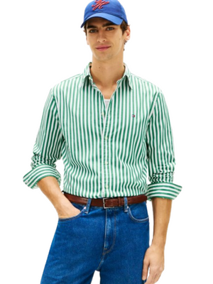 Tommy Hilfiger Camicia m/l Uomo Mod. MWOMW42440 POP-RIG 0CD Verde