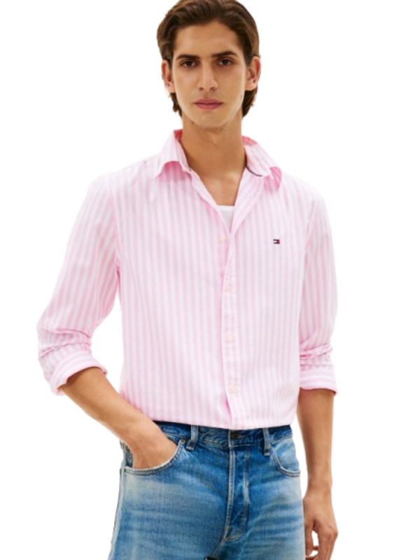 Tommy Hilfiger Camicia m/l Uomo Mod. MWOMW42440 POP-RIG 0D1 Rosa