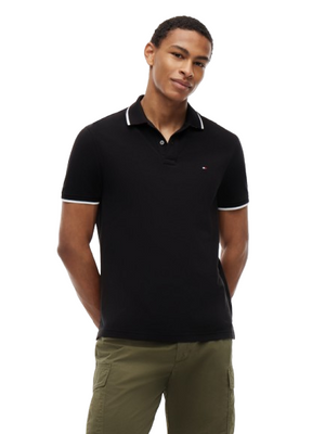 Tommy Hilfiger Polo M/C Uomo Mod. MWOMW42748 BORDINO BDS Nero
