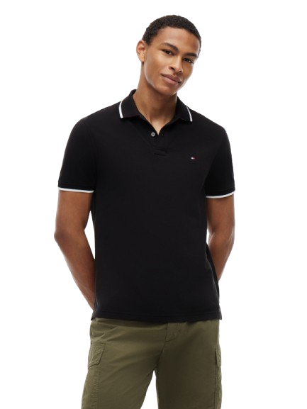 Tommy Hilfiger Polo M/C Uomo Mod. MWOMW42748 BORDINO BDS Nero