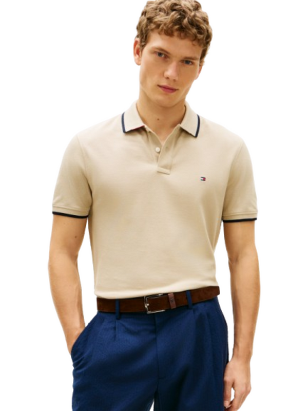 Tommy Hilfiger Polo M/C Uomo Mod. MWOMW42748 BORDINO RBT Beige