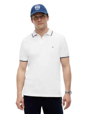 Tommy Hilfiger Polo M/C Uomo Mod. MWOMW42748 BORDINO YBR Bianco