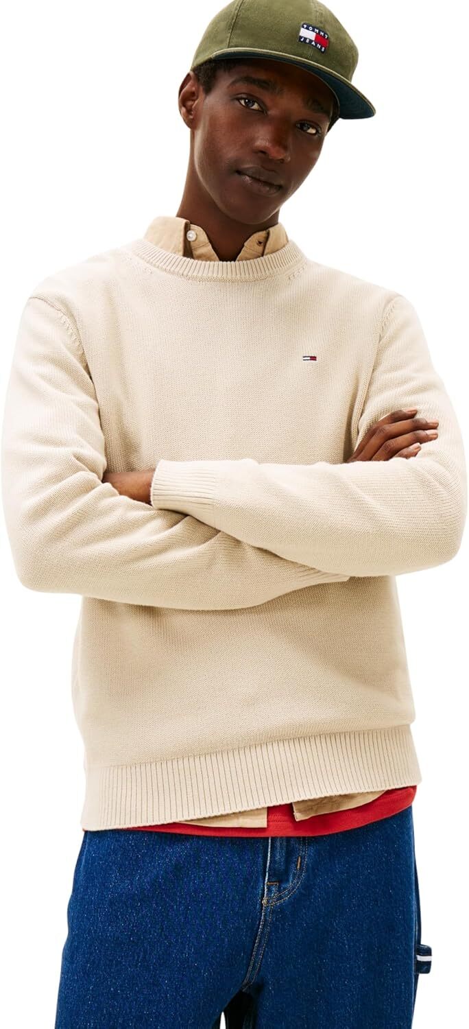 Tommy Hilfiger Maglione Girocollo Uomo Mod. DM0DM21787 ABY Beige
