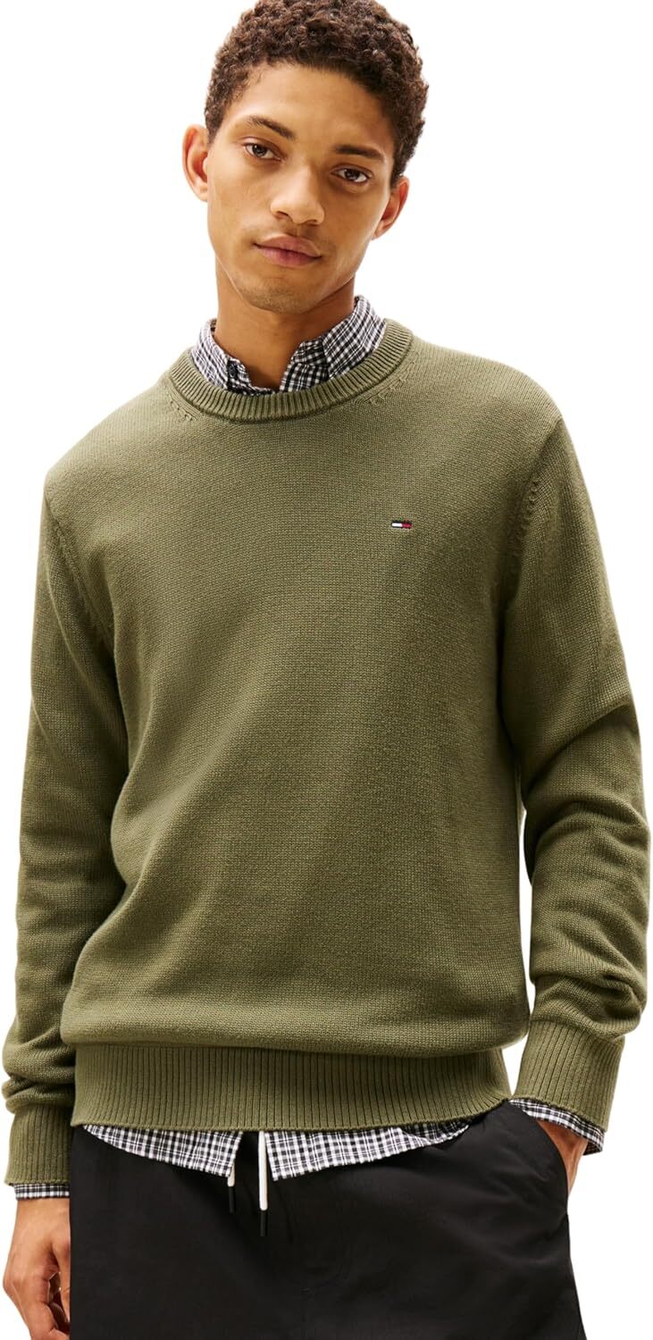 Tommy Hilfiger Maglione Girocollo Uomo Mod. DM0DM21787 GY1 Verde