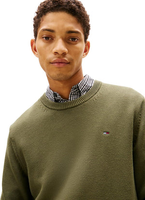 Tommy Hilfiger Maglione Girocollo Uomo Mod. DM0DM21787 GY1 Verde