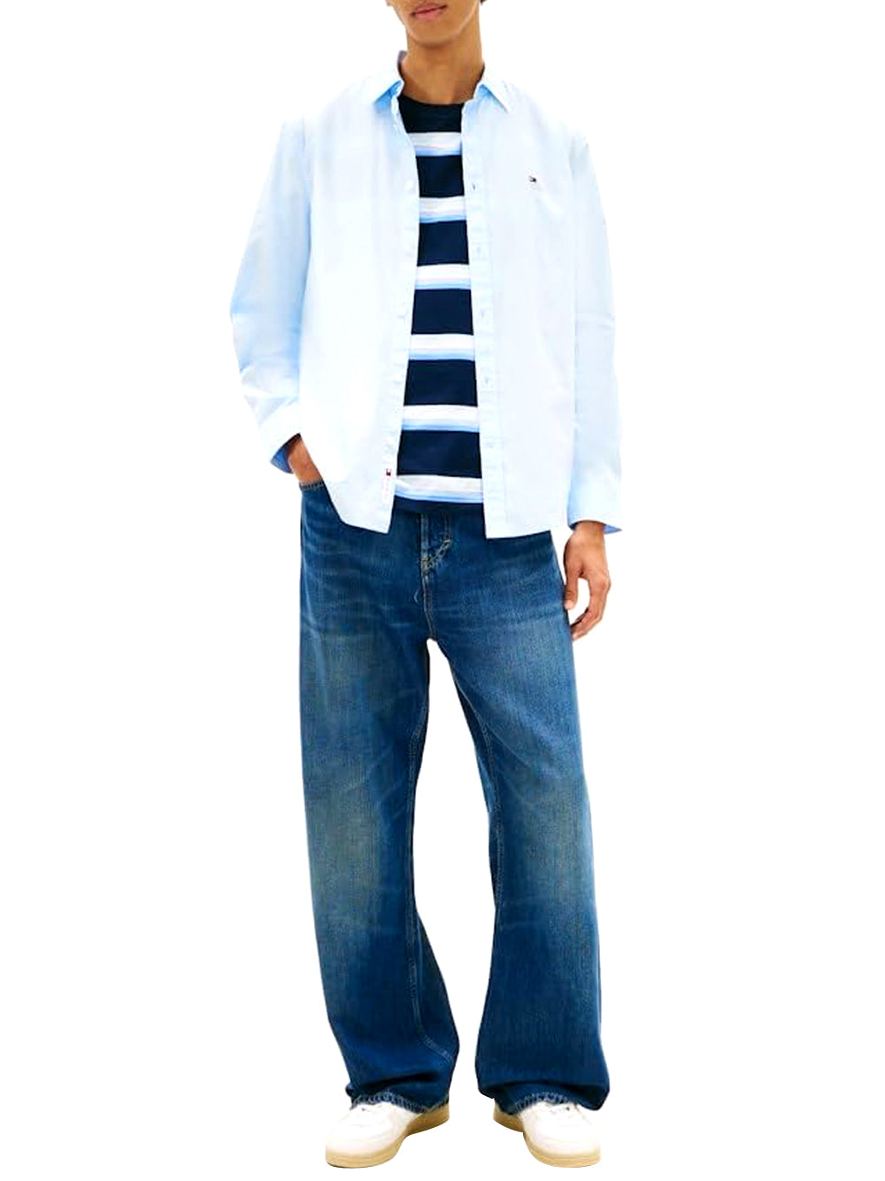 Tommy Hilfiger Camicia m/l Uomo Mod. DM0DM22026 C3Q Celeste
