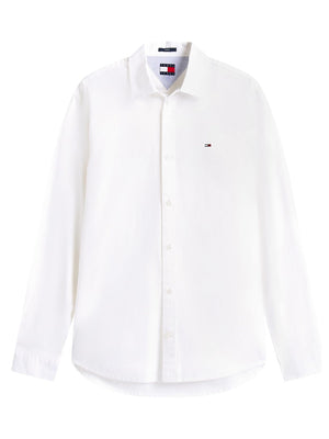 Tommy Hilfiger Camicia m/l Uomo Mod. DM0DM22026 YBL Bianco