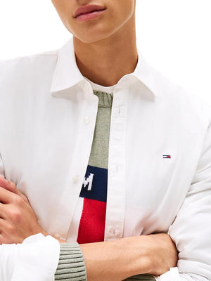 Tommy Hilfiger Camicia m/l Uomo Mod. DM0DM22026 YBL Bianco