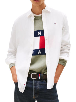 Tommy Hilfiger Camicia m/l Uomo Mod. DM0DM22026 YBL Bianco