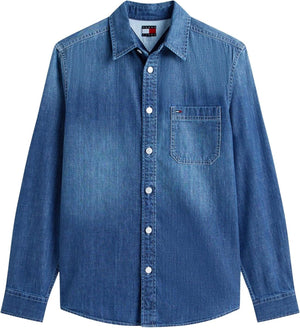 Tommy Hilfiger Camicia Manica Lunga Uomo Mod. DM0DM22303 1BK Denim