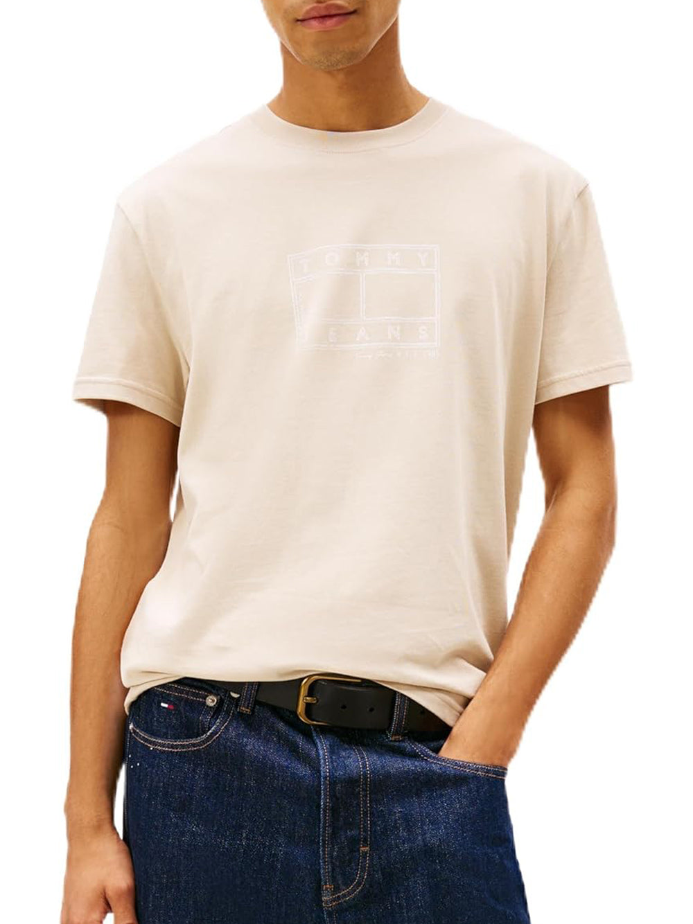 Tommy Hilfiger T-shirt Uomo Mod. DM0DM22317 ABY Beige