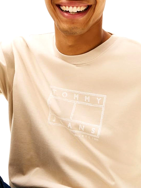 Tommy Hilfiger T-shirt Uomo Mod. DM0DM22317 ABY Beige