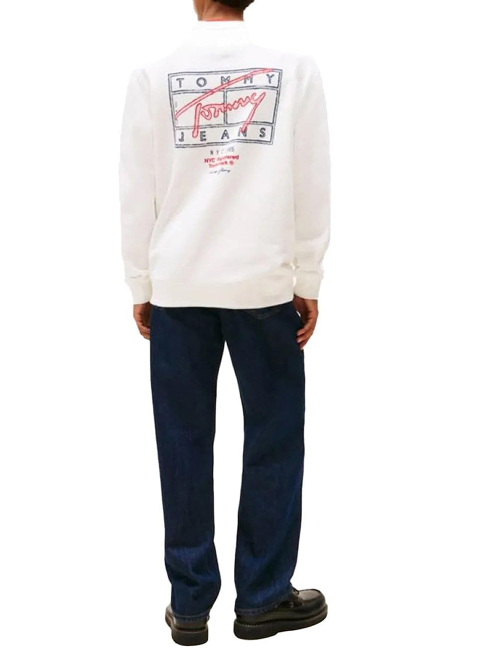 Tommy Hilfiger Felpa Girocollo Uomo Mod. DM0DM22366 YBL Bianco