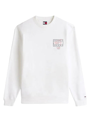 Tommy Hilfiger Felpa Girocollo Uomo Mod. DM0DM22366 YBL Bianco