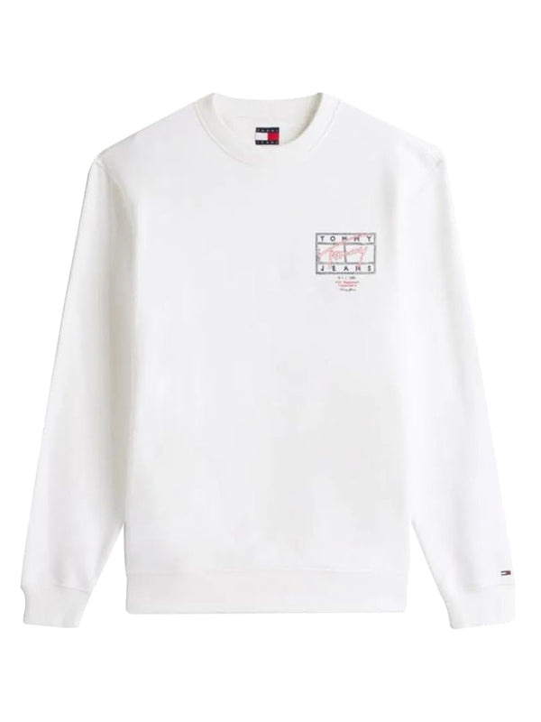 Tommy Hilfiger Felpa Girocollo Uomo Mod. DM0DM22366 YBL Bianco