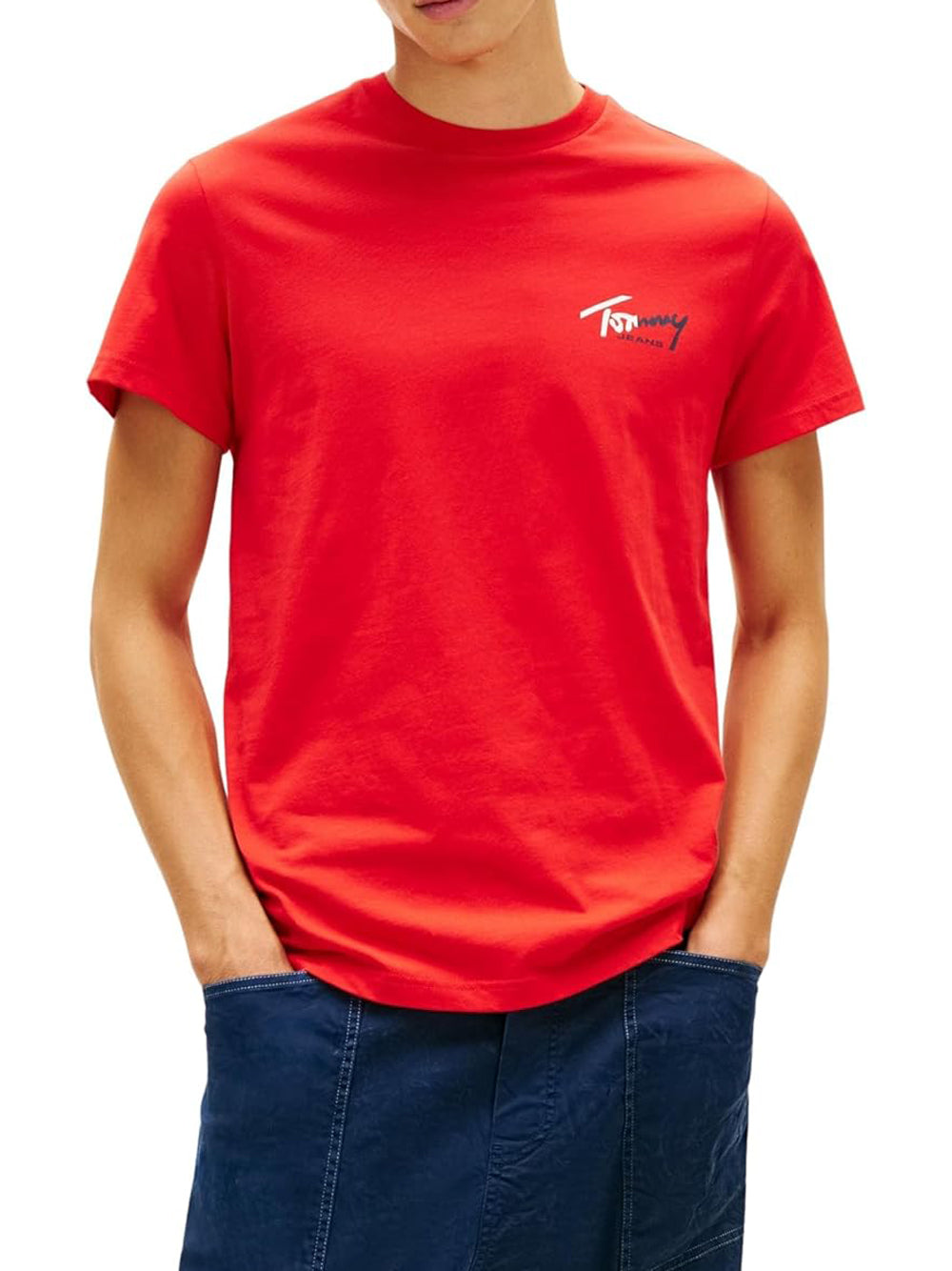Tommy Hilfiger T-shirt Uomo Mod. DM0DM22538 XL8 Rosso
