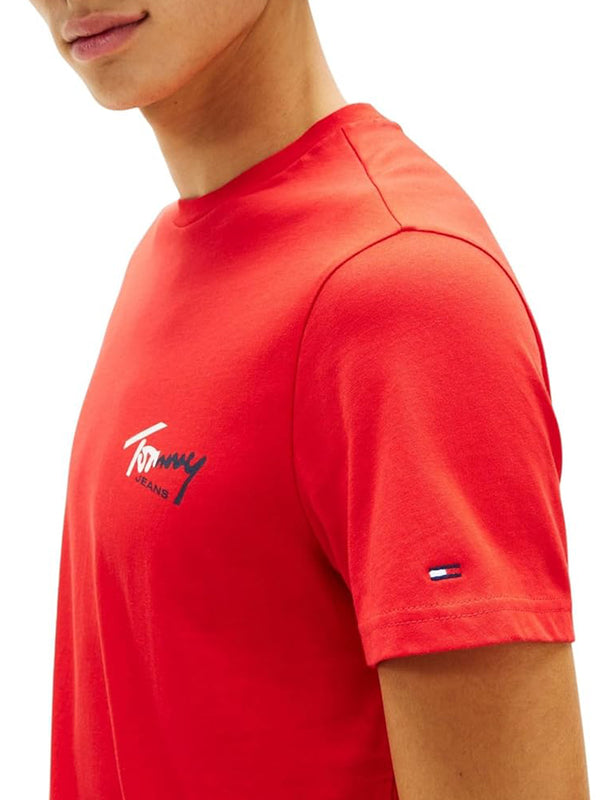 Tommy Hilfiger T-shirt Uomo Mod. DM0DM22538 XL8 Rosso