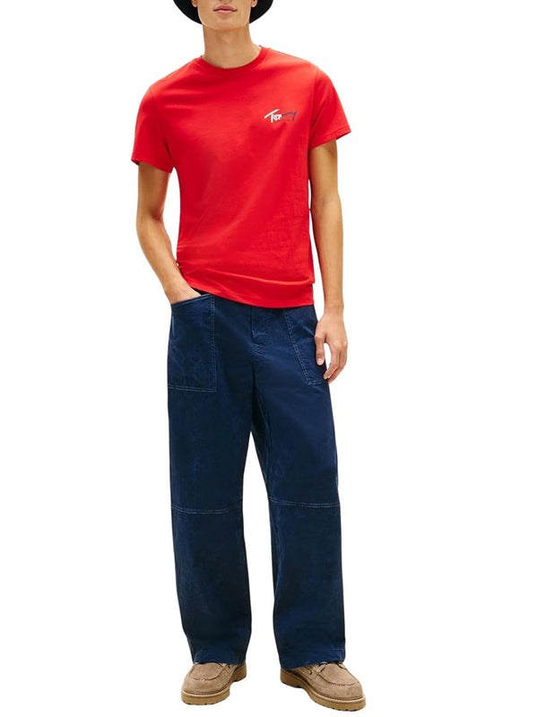 Tommy Hilfiger T-shirt Uomo Mod. DM0DM22538 XL8 Rosso