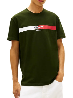 Tommy Hilfiger T-shirt Uomo Mod. DM0DM22539 M0H Verde